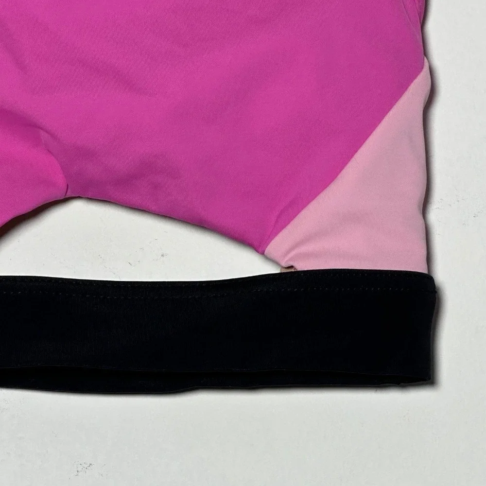 Pink Black Lumi Color Block colorblock Dance Crop Top CM